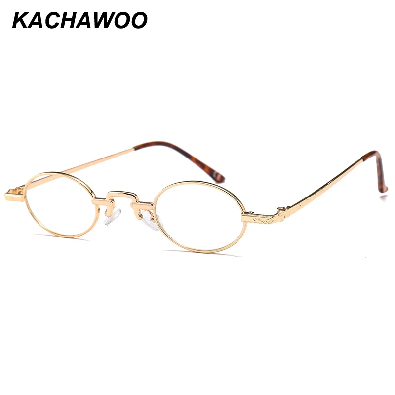 Kachawoo мини овальные очки Оптические Мужские аксессуары металлическая оправа прозрачные линзы маленькие круглые оправы для очков женские ретро