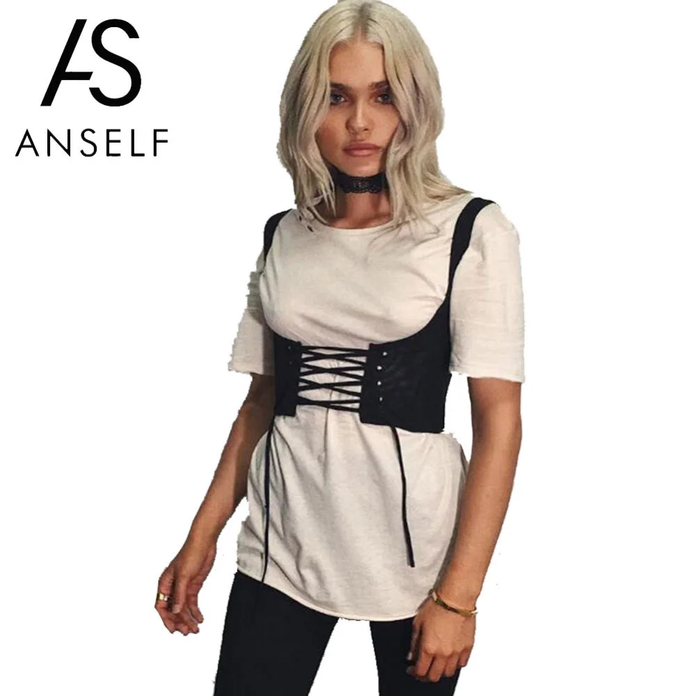 

Anself Sexy Lace Up Crop Tops Women 2019 Summer Sleeveless Bralette Tank Top Women Fitness Bustier Crop Top Tanktop Plus Size