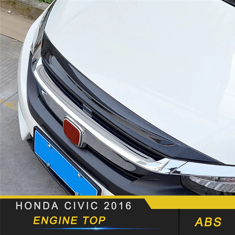 Для Honda Civic автомобильный Стайлинг передняя капот двигателя верхняя рама крышка отделка наклейка внешние аксессуары