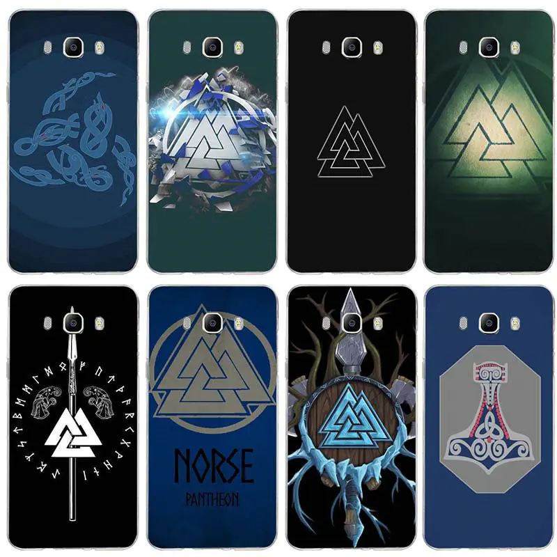 Soft TPU Mobile Phone Case for Samsung Galaxy A3 A5 A7 J1 J2 J3 J4 J6 J5 J7 J8 2016 2017 2018 Vikings Warriors Valknut Odin Logo | Мобильные