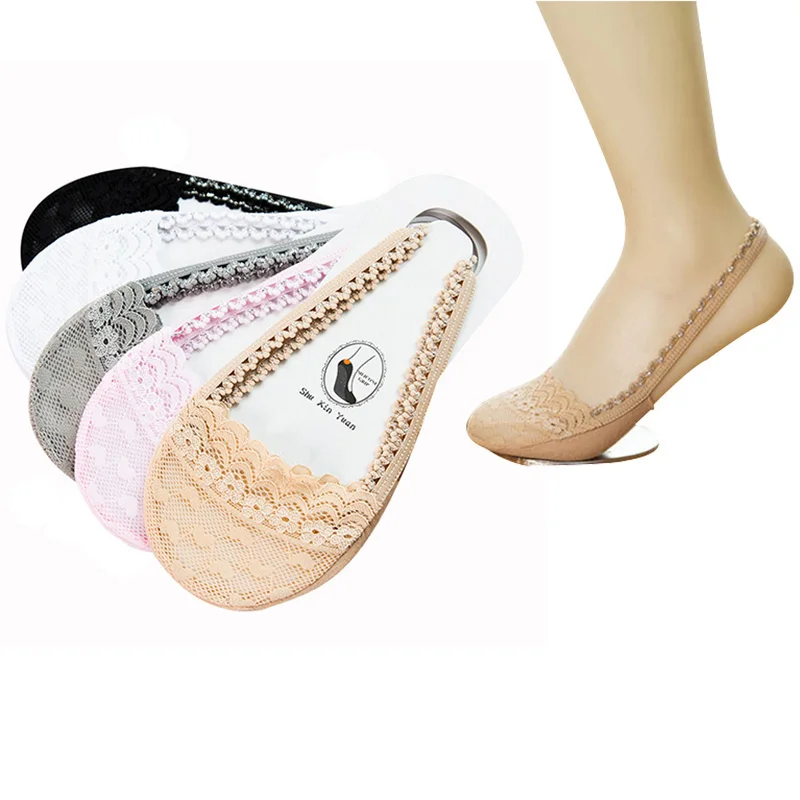 

10pcs=5pairs Womens Socks Summer Autumn Lace Girl Boat Socks Ultrathin Invisible Breathable Sexy Lady Sock Cotton Sock Meias Sox