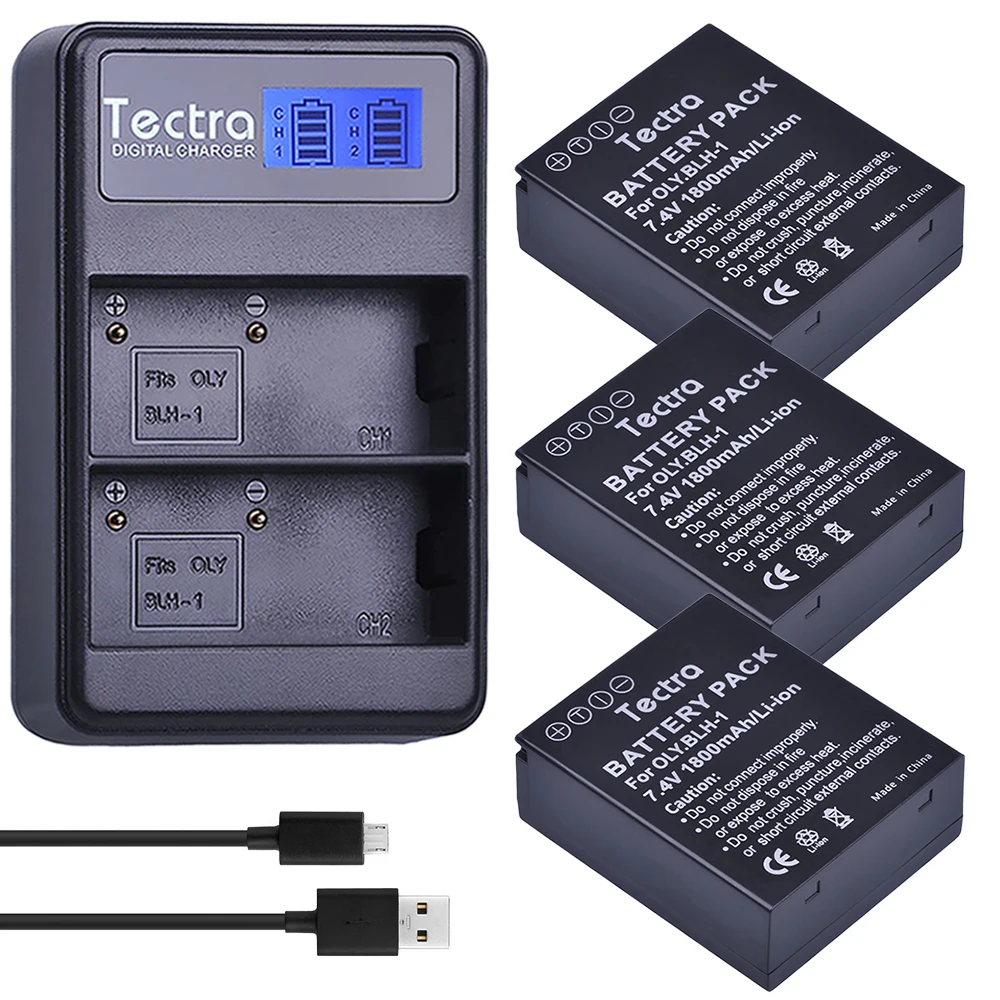 3 шт. 1800 мАч BLH 1 BLH1 батарея + LCD USB двойное зарядное устройство для цифровой камеры