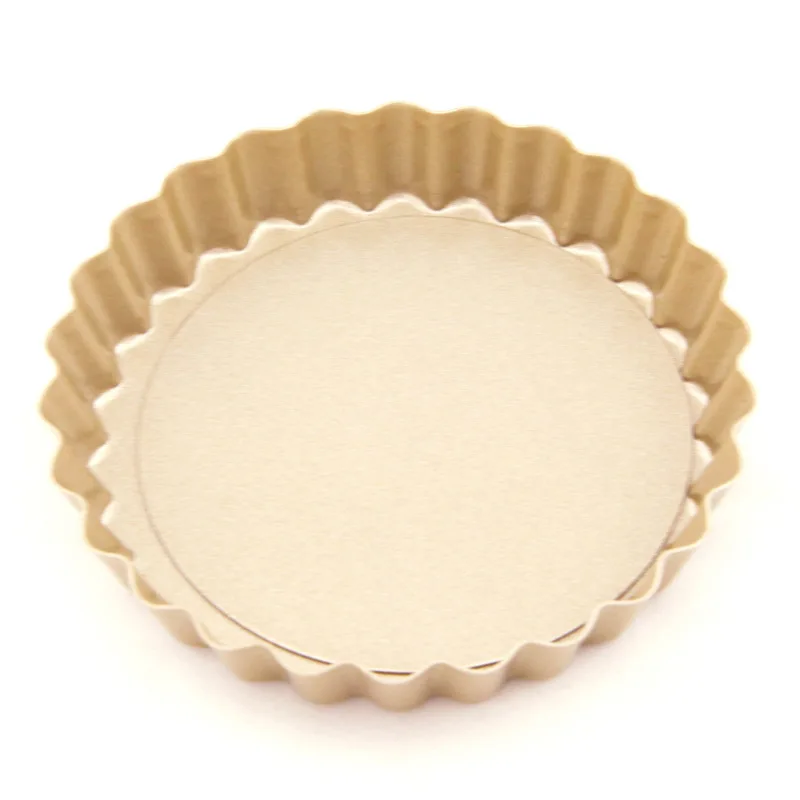 Hot 4inch Gold Non-stick Tart Mold Quiche Pan Removable Round Cake Pans with Loose Bottom Pie Pan Muffin 03