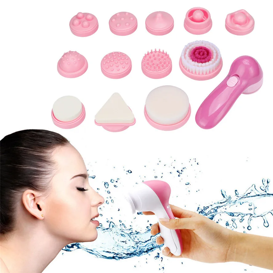 New Face Cleansing Brush 1Set 12 1 Multifunction Electronic Face Facial