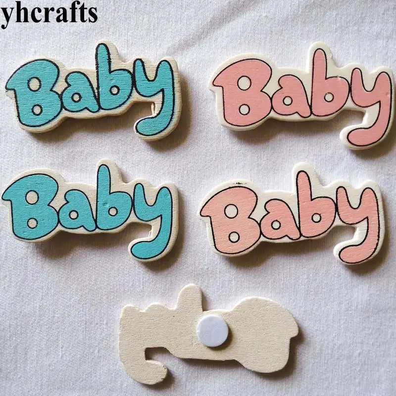 10PCS/LOT 2 color baby wood stickers Decorative stickers Kindergarten