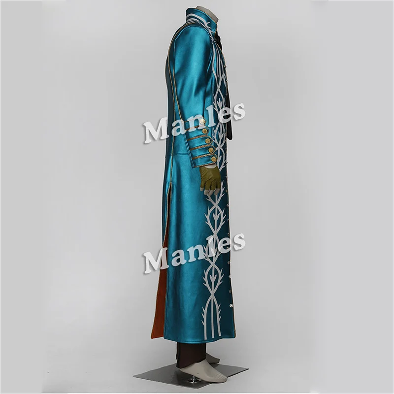 Hot Game Vergil Cosplay Costume Nelo Angelo Leather Coat Pants Outfit Superhero Adult Men Halloween Carnival Outfit Custom Made