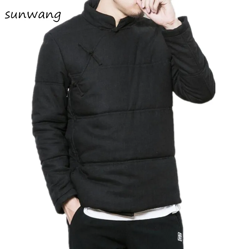 2017 Black Harajuku Chinese Side Zipper Thick Cool Jackets Mens Winter Coat Warm Jacket Men