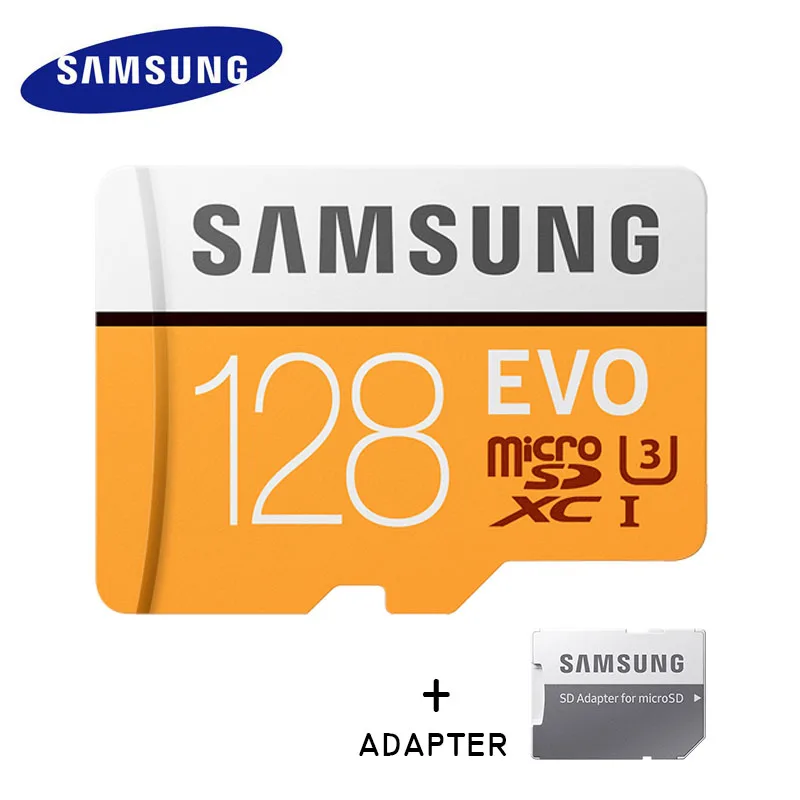 samsung EVO 32 Гб 64 Гб 128 ГБ SDHC mini Carte Memoire C10 64 Гб SDXC U3 Cartao SD безопасный для смартфона, ридер со вспышкой памяти - Емкость: 128GB with adapter