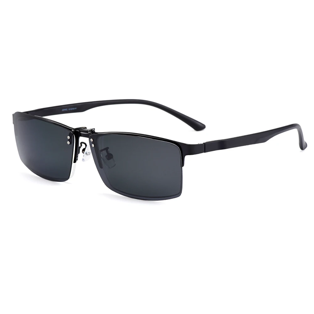 Gmei оптические Мужские квадратные Оправа очков из титанового сплава ультралегкие поляризованные солнцезащитные очки с зажимом оптические очки S9336