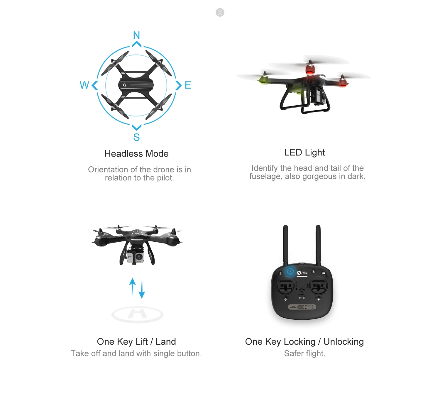 ЕС США Holy Stone HS700 gps селфи Дрон с камерой HD 1080P FPV 1000 м полёт 20 минут 2800 мАч 5 ГГц бесщеточный двигатель RC вертолет