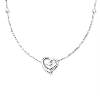 

Heart-shaped Short Crystal Zircon Chain Necklace Fashion Pendant Woman Necklace Sweater Tiff Design Jewelry Collana Gifts