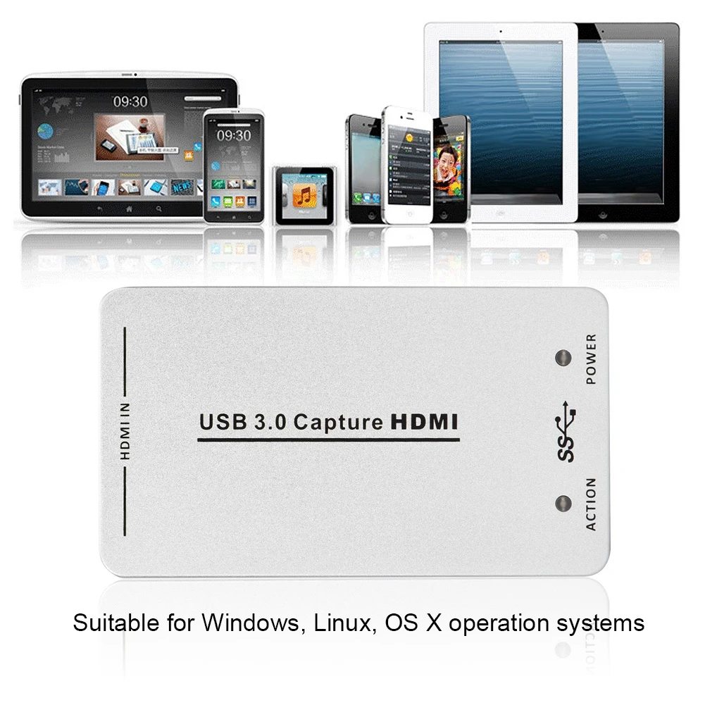 HDMI USB 3,0 карта видеозахвата адаптер 1080HD рекордер коробка для Windows для Linux для ОС X операционные системы