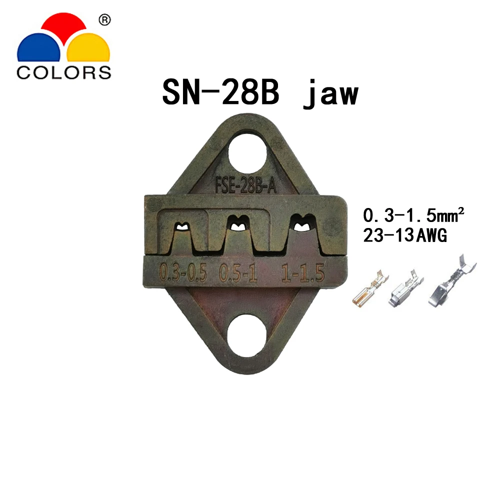 Цвета обжимные плоскогубцы челюсти(Челюсть ширина 6 мм/плоскогубцы 190 мм) для изолированных неизолированные tubular терминалы SN-02WF SN-06WF SN-16WF - Цвет: SN-28Bjaw
