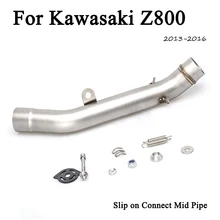 Z800 Slip On Motorcycle Exhaust Muffler Middle Link Pipe Exhaust Link Pipe Muffler Tip Tube For