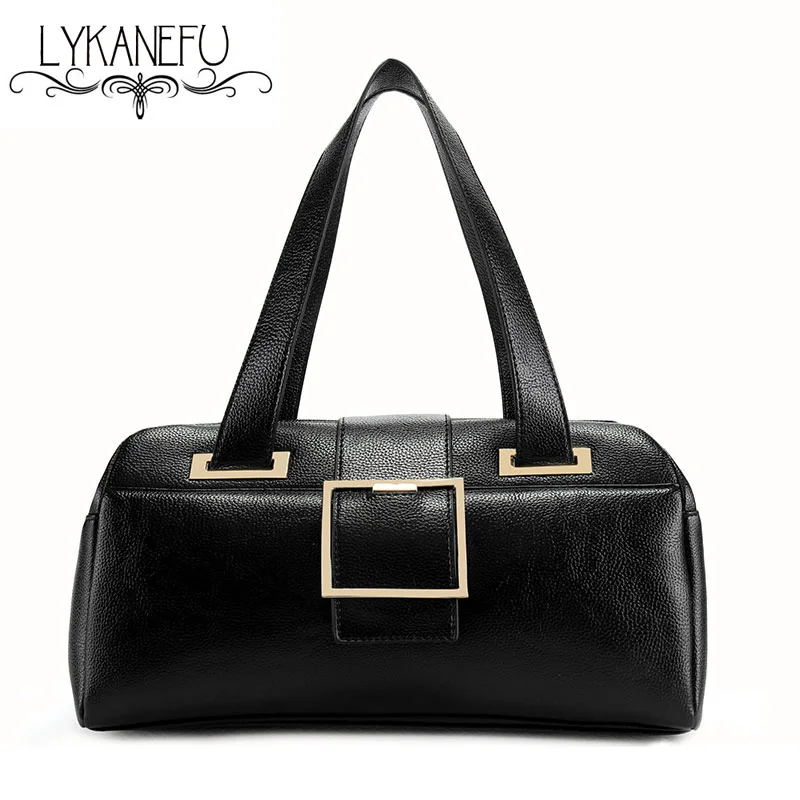 

LYKANEFU Handbag Women Shoulder Bags Top Handle Designer Handbags OL Lady PU Leather Purse Female Boston Bag Bolsas Femininas