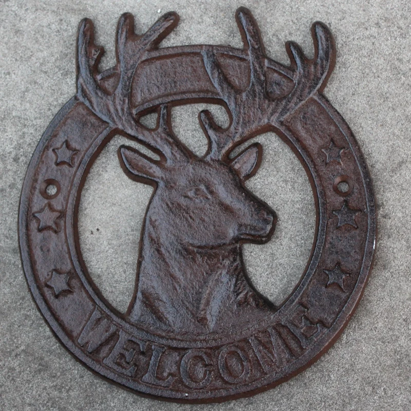 Moose Wall Hook Welcome Plaque Off White 