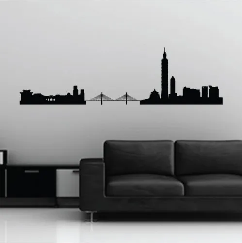 

Taipei Taiwan Skyline - Famous Landmarks Removable Wall Decor Decal Sticker Fashion Free Shipping Poster