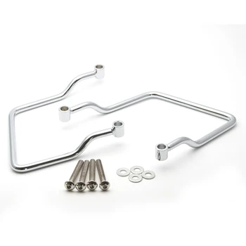 

16cm Chrome Motorcycle Steel Saddle bag Support Bars Luggage Bags Mounts Bracket For Kawasaki Vulcan 750 VN Royal Star