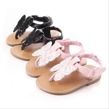 

2017 Lovely Butterfly Baby Summer Shoes Infants Girls First Walkers Hard Sole Toddlers Outside Shoes