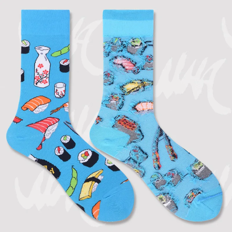 Harajuku/Популярные уличные трендовые мужские хлопковые носки, мягкие креативные носки с изображением суши, утки, собаки в стиле хип-хоп, Повседневные носки для скейтеров, мужские