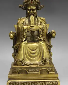 

14 China Refined Folk Fane Pure Copper Brass Lucky God of wealth Buddha Statue