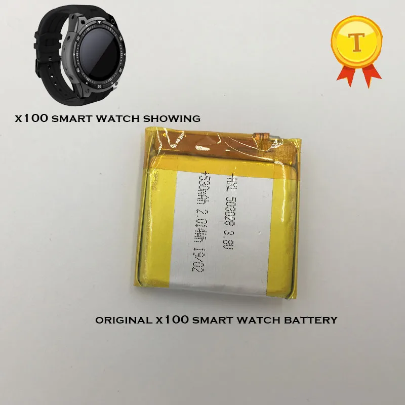 Новые перезаряжаемые часы батарея для SmartWatch телефон часы x100 Смарт часы phonewatch saat часы час 530 мАч емкость батареи