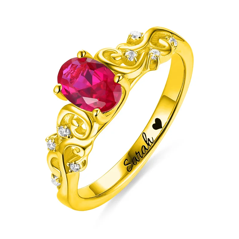 

AILIN Custom Vine Oval Birthstone Engagement Rings For Her Women Wedding Ring In Gold Promise Ring Lady Anniversary Gift
