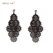 Бренд Grace Jun стиль 9 в форме подсолнечника Большой зажим на серьги для женщин вечерние свадебные Модные Этнические серьги