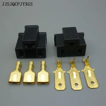 

JJSJQCPJYXGS 500 sets 1kits 3Pin H4 Car connector plug H4 Auto holder plug 7.8mm lamp plug bulb socket for Male + female