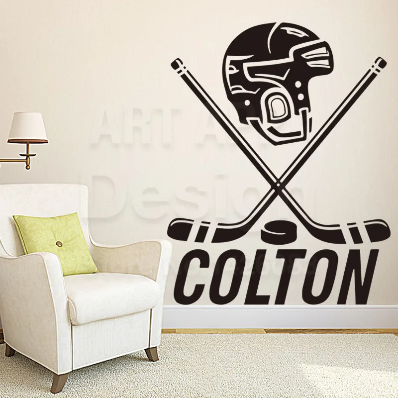 Art New Design cheap house decor Vinyl ice hockey name Wall Decals