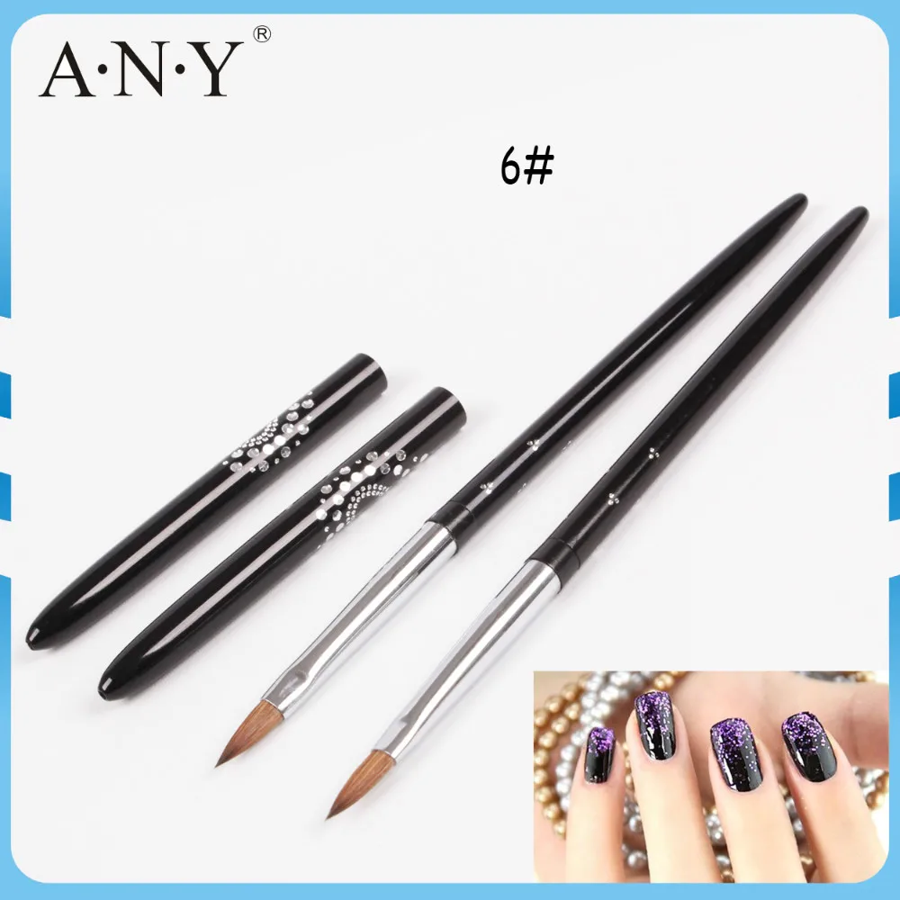 Free Shipping Hot Selling ANY Thin Black Metal Handle Kolinsky Hair