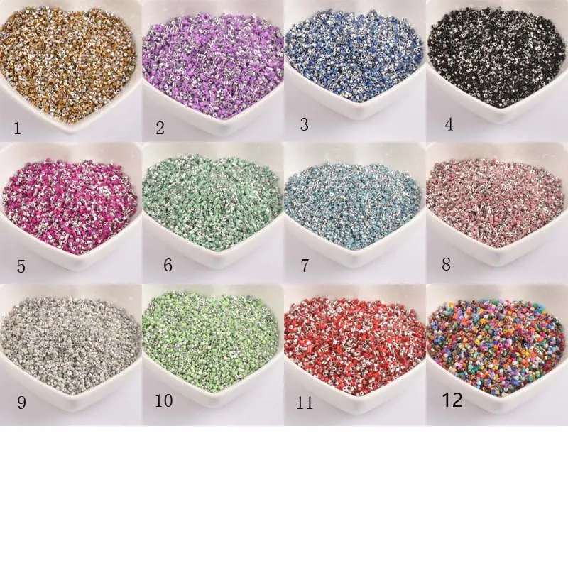12 colors 1.5-2mm 12g About 1250 PCS circular tube Czech Glass Seed Spacer beads For jewelry making DIY BL014 | Украшения и