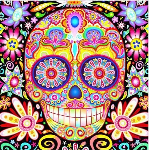 

100%New DIY 5D Diamond Painting cartoon Skull Heads Picture Cross Stitch Needlework Diamond Mosaic Diamond Embroidery Home Decor