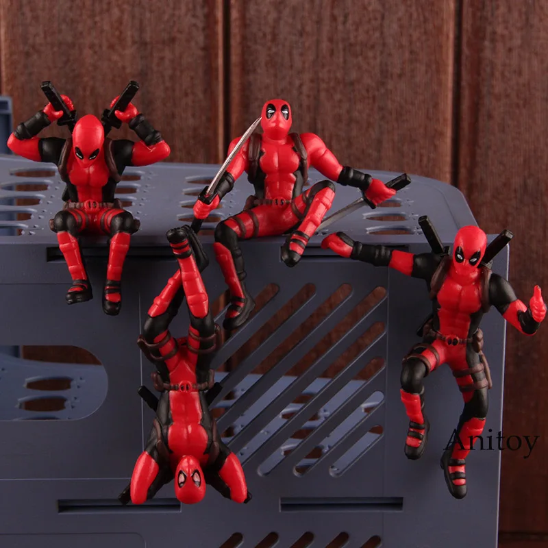 Marvel Legends X-men Deadpool мини-ПВХ фигура горячие игрушки фигурка дедпула автомобиль домашний украшение-кукла с магнитом 4 шт./компл. 8,5 см