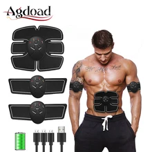 Умный Фитнес-тренажер, электрический стимулятор мышц, EMS, ABS вибратор, тренажер для мышц живота, массажер для коррекции фигуры, USB