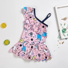 Детские летние комплекты бикини юбка с верхом юбка для купания пляжная одежда соединенный солнцезащитный крем Быстросохнущий Купальник для девочек