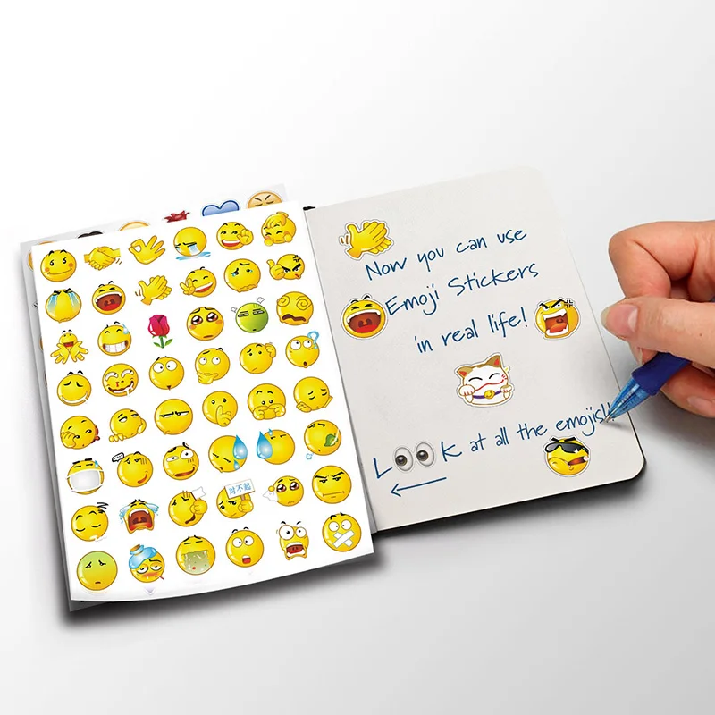 الرموز التعبيرية ملصق حزمة الرموز التعبيرية ملصقات الأكثر شعبية Emojis للجوال الهاتف الاطفال غرف المنزل ديكور اللوحي التعبير حزمة