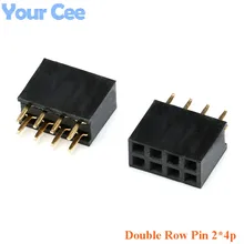 20 шт. Шаг 2.54 мм 2*4 P 4Pin Двухрядные Прямо Контактный Разъем Заголовок Колодкой Разъем 2*4 Иглы