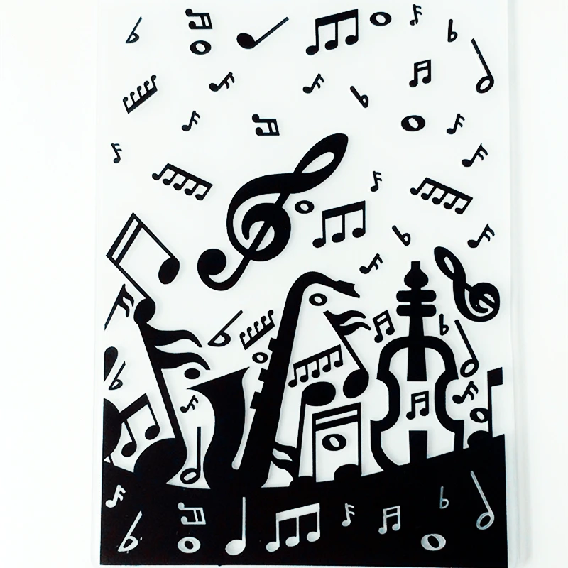 

YLEF087 Music Plastic Embossing Folder For Scrapbook Stencils DIY Photo Album Cards Making Decoration Scrapbooking Template Tool