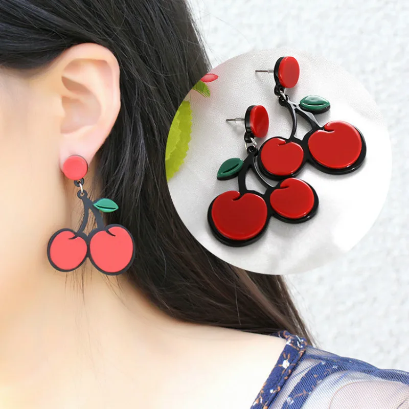 Trendy night club party jewelry fruit drop earring punk fashion big