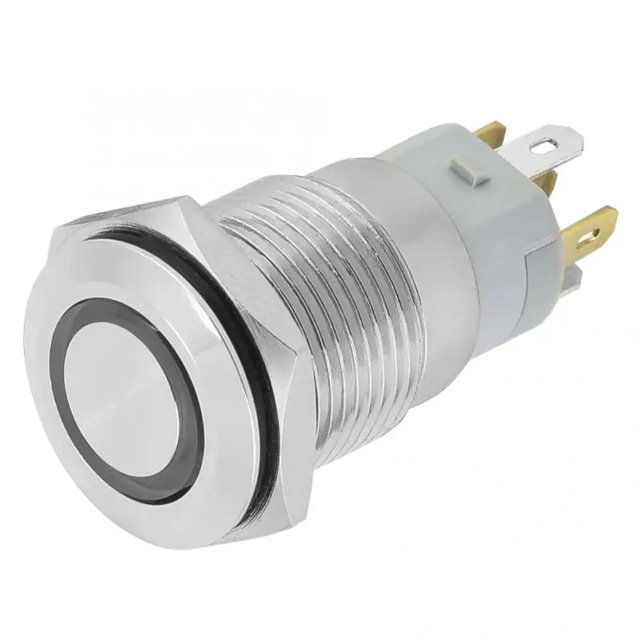 

Rocker Switch Interruptor 40pcs 16mm Self-locking Metal Push Button Switch 24V LED Light 5-Pin Toggle Switch Switches new style