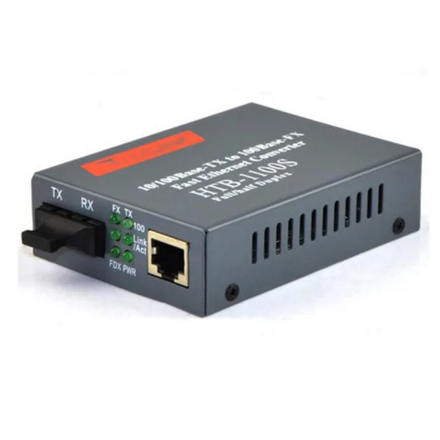 

1 pair 10/100M Fiber Optic Media Converter Singlemode Single Fiber with SC and 2 RJ45 UTP Port up tp 25km