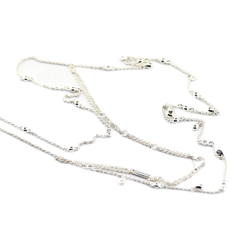 

Authentic 925 Sterling Silver Chandelier Droplets Necklace DIY Fine Jewelry for Women SN060