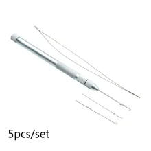 5 шт 2in1 иглы петли держатель с 3 шт иглы Алюминий кольца для обвязывания крючком игла крючок для волос Плетение и прерываний фиксатора комплект