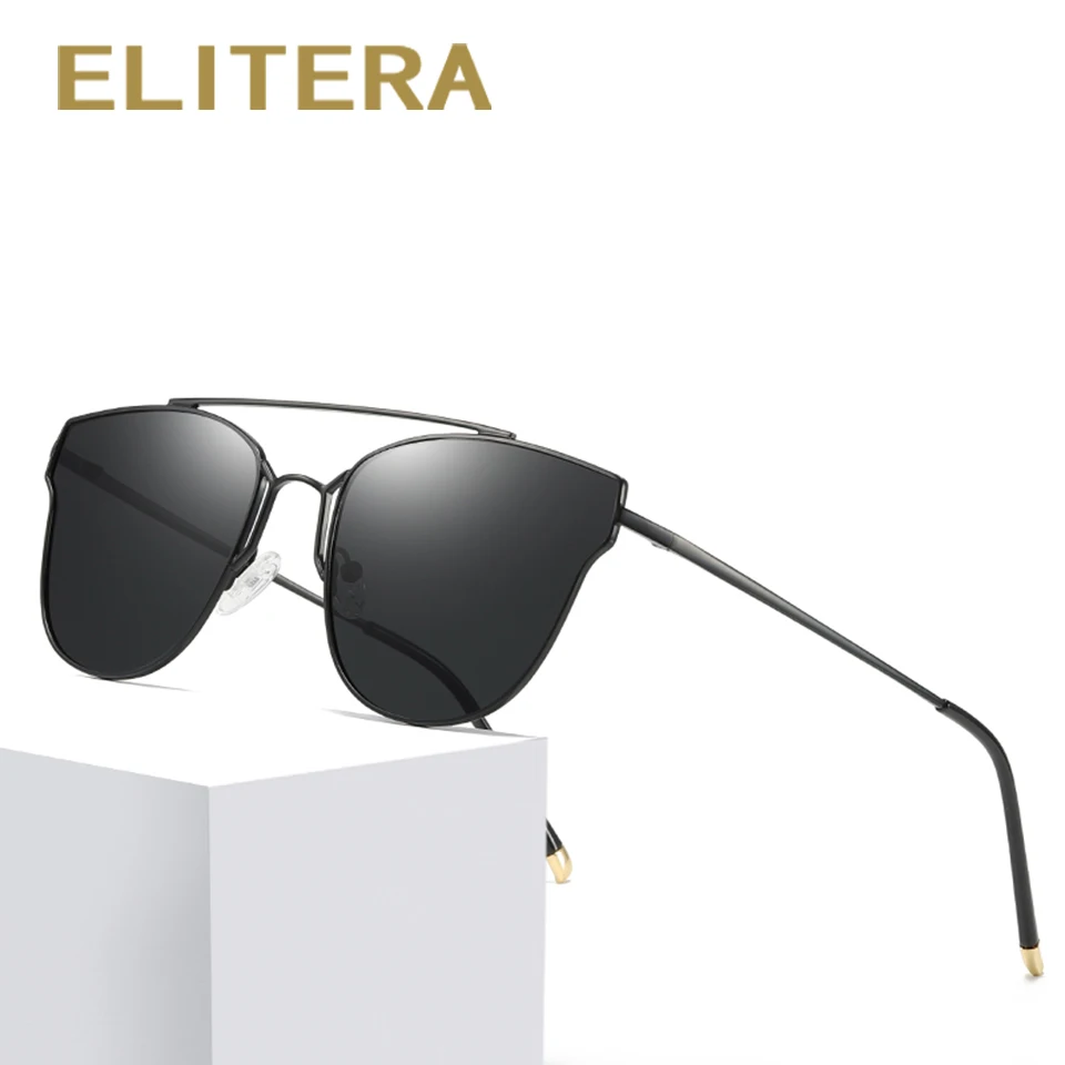 Женские солнцезащитные очки ELITERA брендовые поляризационные кошачий глаз для