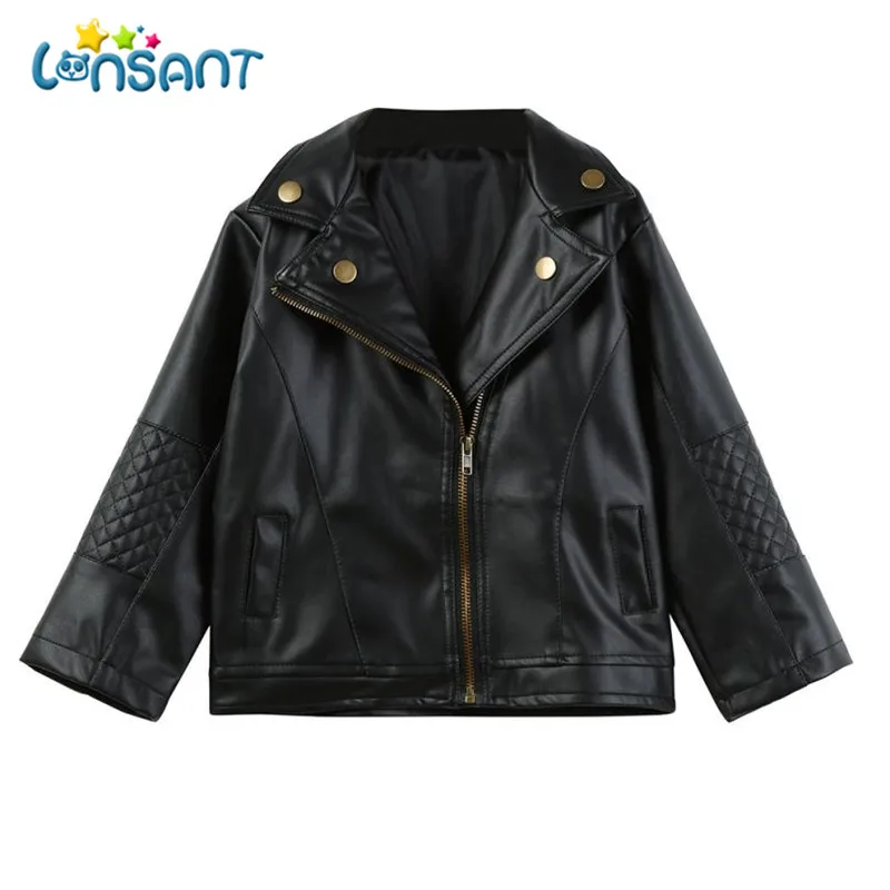 

LONSANT Jacket Baby Coat Fashion Faux Leather Coat Kids Baby Outwear Roupa Infantil Menina 2018 Unisex Short Coat Dropshipping