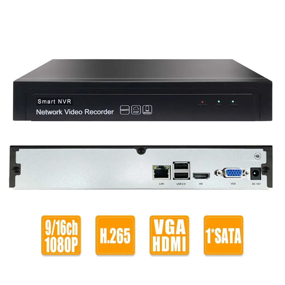 

Full HD 16CH 2MP 1080P H.265 Output CCTV NVR 9CH 5MP Security Video Recorder Onvif 2.6 IP Camera 1 SATA P2P Cloud AEeye2.0 2TB