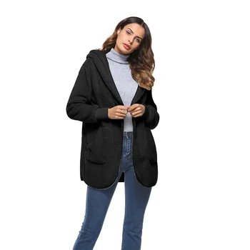 

Fashion Faux Fur Hooded Jacket Coat Women Winter Warm Casual Zipper Overcoat Female Streetwear Plush Overcoat Plus Size 3XL