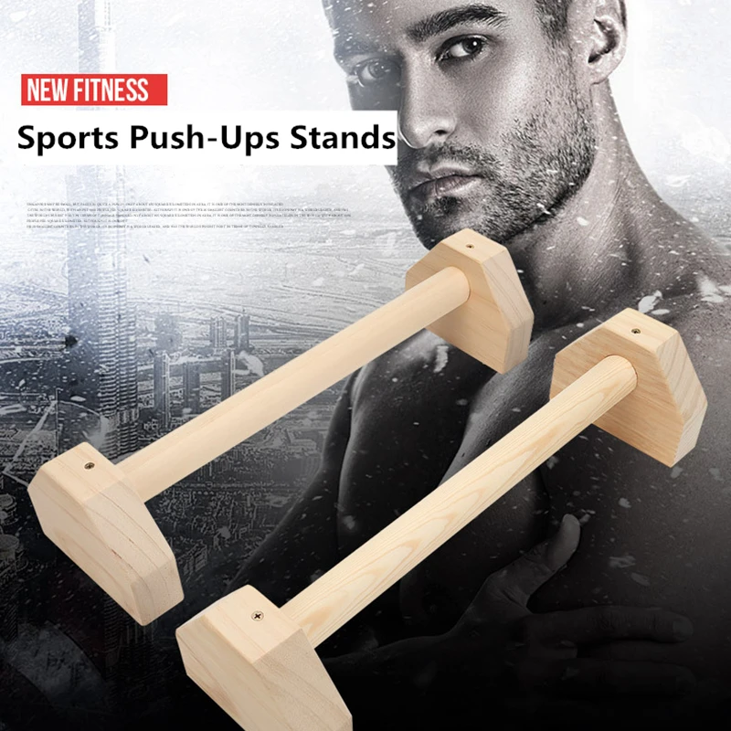 

50cm Push-Up Stands New Fitness Sport Gym Exercise Training Chest H Shaped Wooden Calisthenics Handstand Parallel Bar Double Rod