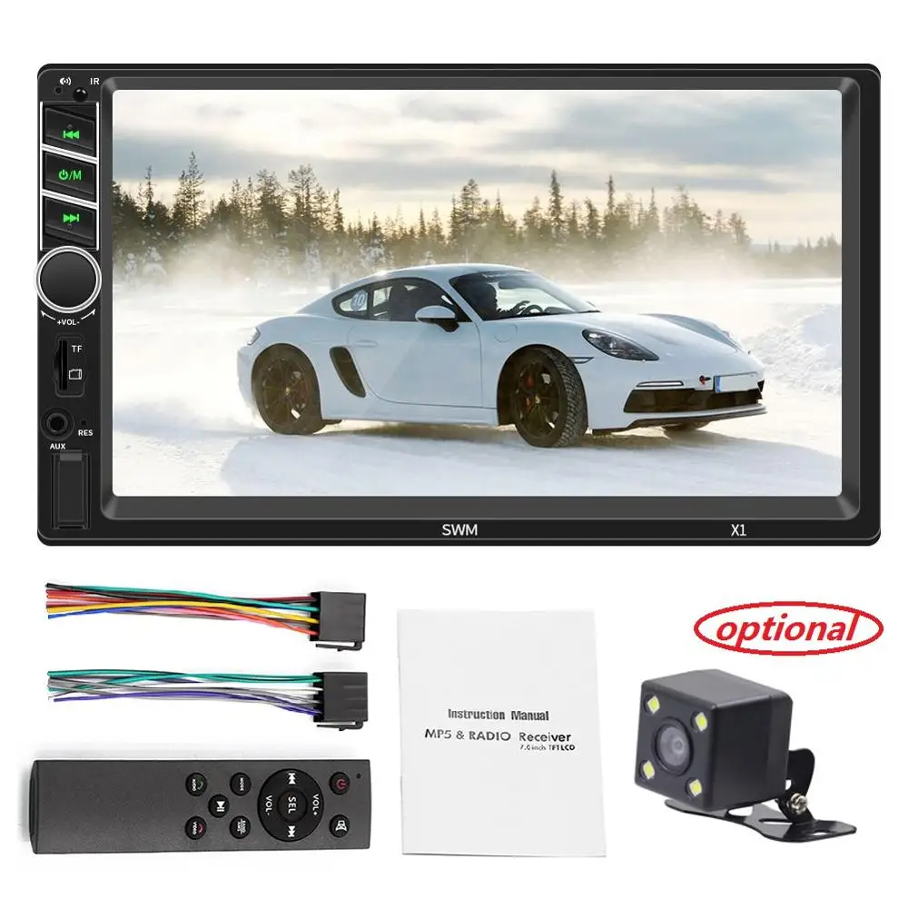 

12V Car Multimedia Player FM Radio Autoradio Bluetooth AUX USB 7in HD Touch Screen Auto MP5 Player Backup Camera Mirror Link R20